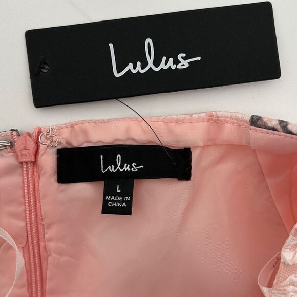 Lulus Most Darling Blush Pink Floral Jacquard Skirt NWT Large - Picture 6 of 10